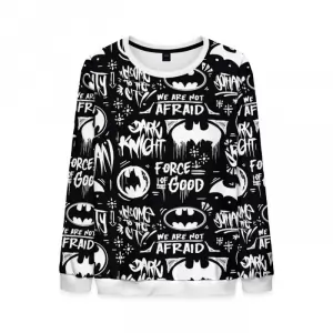 Dar Knight Pattern Sweatshirt Batman Black White Idolstore - Merchandise and Collectibles Merchandise, Toys and Collectibles 2