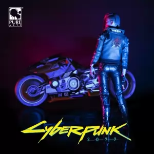 Buy cyberpunk 2077 statue female motorcycle figure genuine - product collection