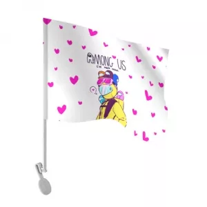 Buy mom now car flag among us white heart emoji - product collection