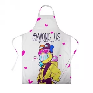 Buy mom now apron among us white heart emoji - product collection