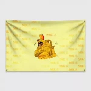Buy banner flag among us yellow imposter pointing - product collection