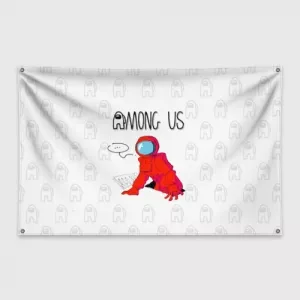 Buy red crewmate banner flag among us - product collection