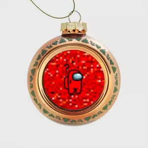 Buy red pixel glass christmas bauble among us 8bit - product collection