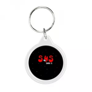 Round keychain Among us Sus Red Imposter Black Idolstore - Merchandise and Collectibles Merchandise, Toys and Collectibles