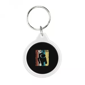 Buy round keychain kinda sus among us black - product collection