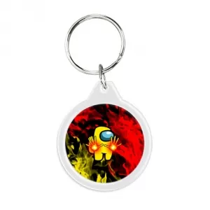 Buy fire mage round keychain among us flames - product collection