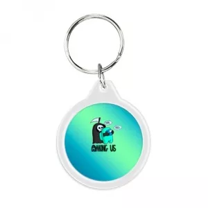 Buy round keychain among us death behind cyan - product collection