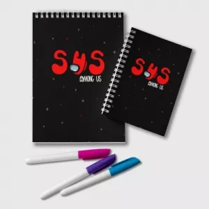 Buy notepad among us sus red imposter black - product collection