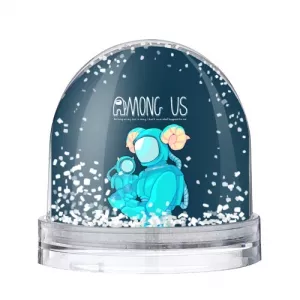 Buy cyan snow globe among us spaceman art - product collection
