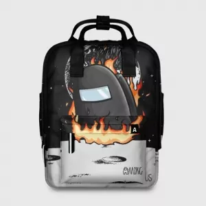 Black Women’s backpack Among Us fire Idolstore - Merchandise and Collectibles Merchandise, Toys and Collectibles 2