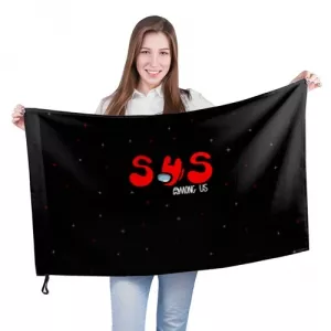 Large flag Among us Sus Red Imposter Black Idolstore - Merchandise and Collectibles Merchandise, Toys and Collectibles 2