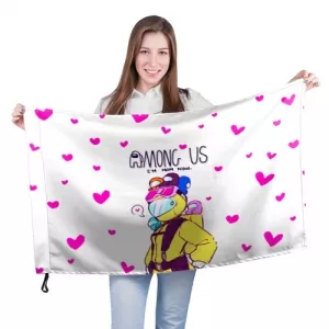 Buy mom now large flag among us white heart emoji - product collection
