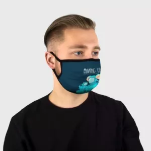 Buy cyan face mask among us spaceman art - product collection