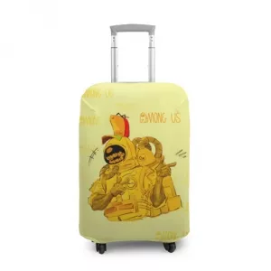 Buy suitcase cover among us yellow imposter pointing - product collection