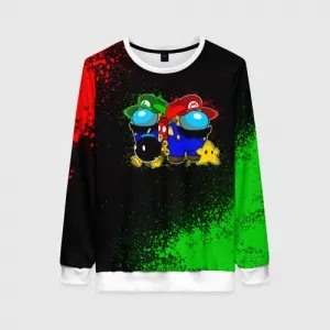 Women’s sweatshirt Among Us Mario Luigi Idolstore - Merchandise and Collectibles Merchandise, Toys and Collectibles 2