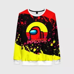 Women’s sweatshirt Among Us Impostor Red Yellow Idolstore - Merchandise and Collectibles Merchandise, Toys and Collectibles 2