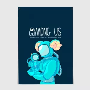 Buy cyan poster among us spaceman art size a3 297 mm x 420 mm - product collection