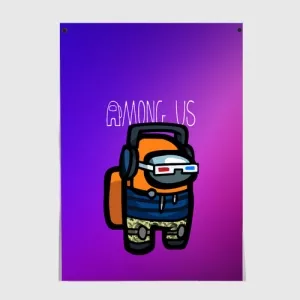 Gradient Poster Among Us Purple Size A3 297 mm x 420 mm Idolstore - Merchandise and Collectibles Merchandise, Toys and Collectibles 2
