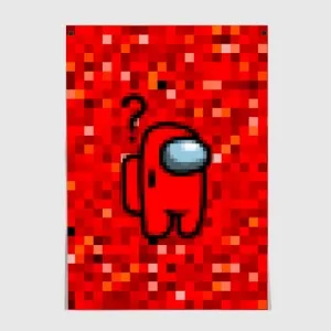 Buy red pixel poster among us 8bit size a3 297 mm x 420 mm - product collection